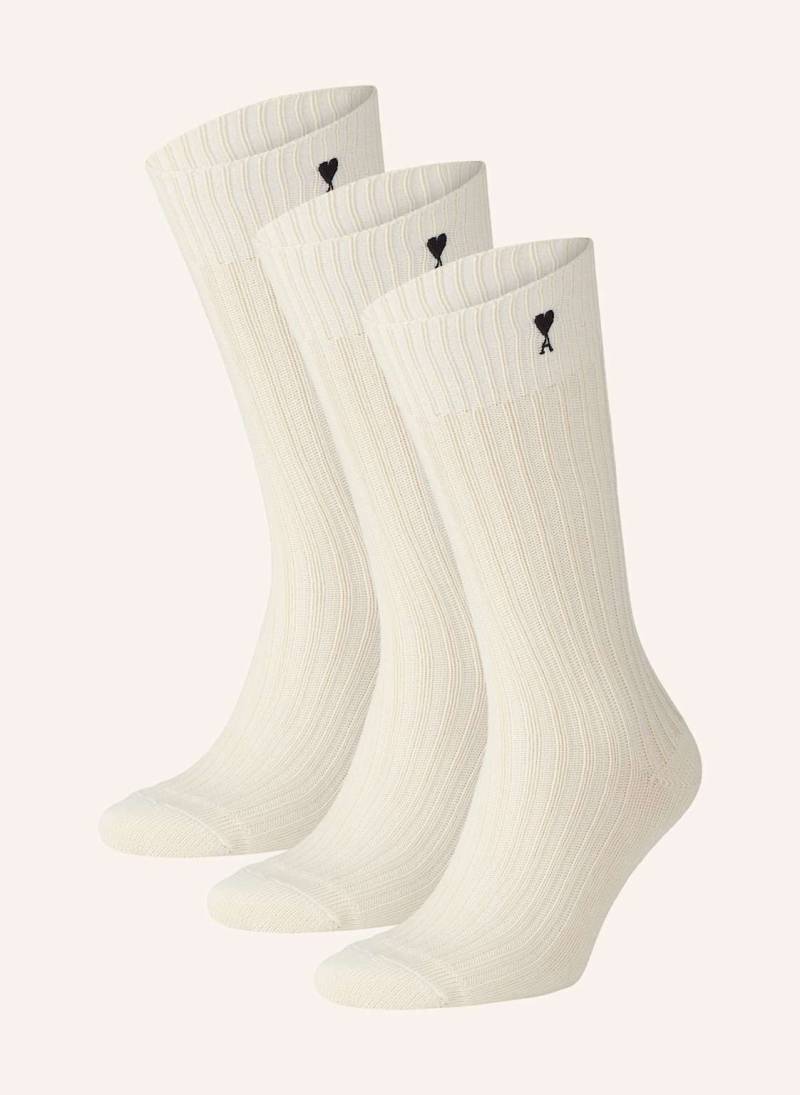 Ami Paris 3er-Pack Strümpfe weiss von AMI PARIS