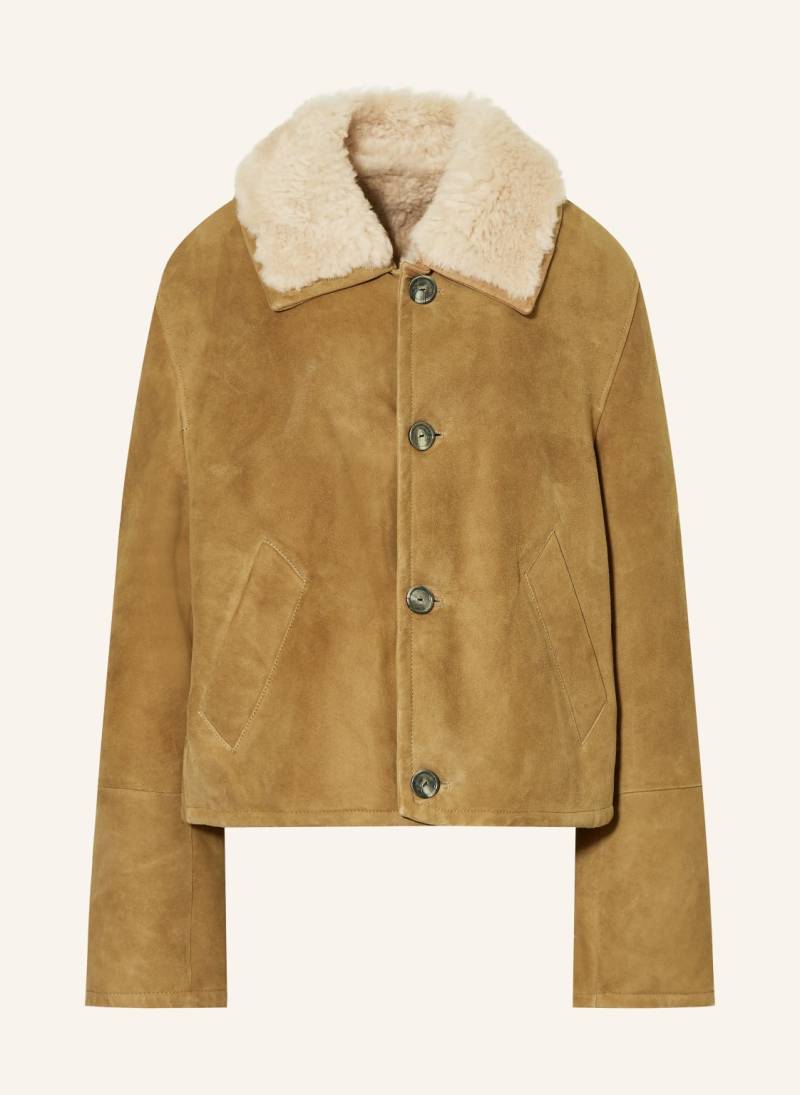 Ami Paris Lederjacke braun von AMI PARIS