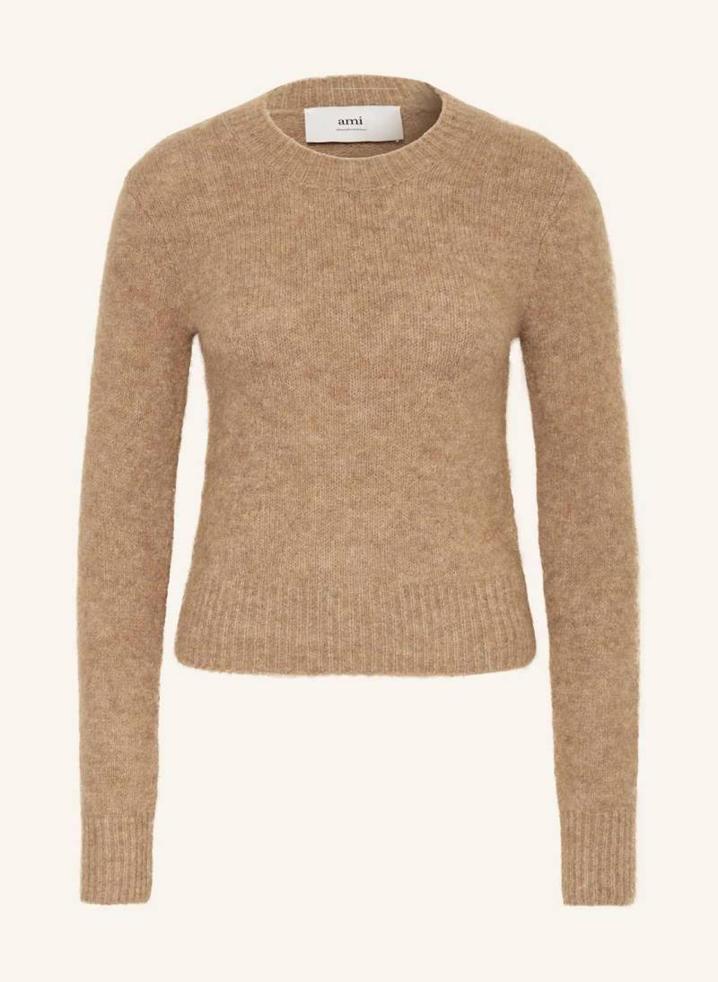 Ami Paris Pullover Mit Merinowolle Und Alpaka braun Ami Paris Pullover Mit Merinowolle Und Alpaka braun von AMI PARIS