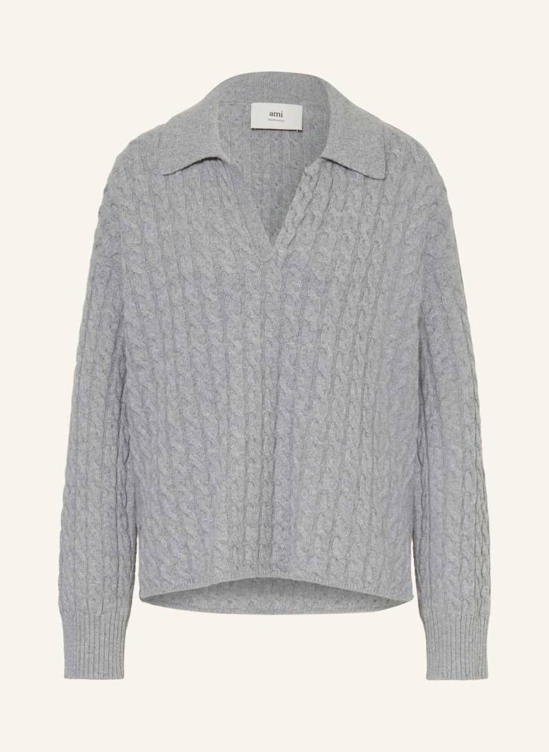 Ami Paris Strick-Poloshirt Matis grau von AMI PARIS
