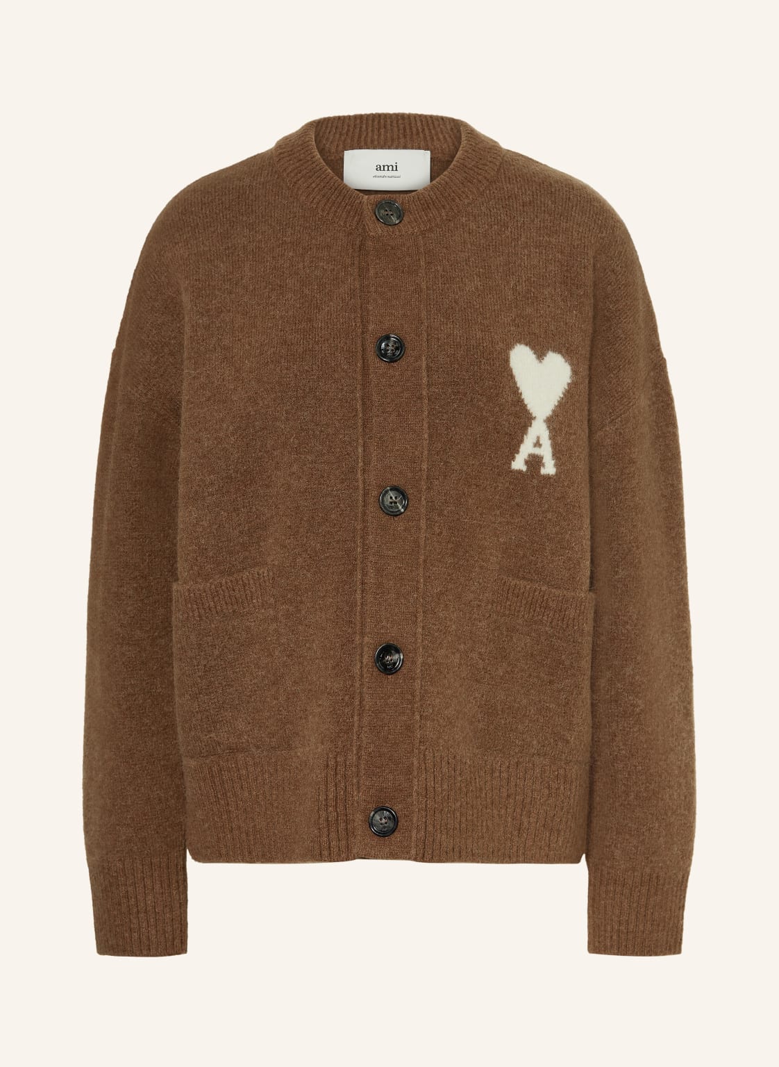 Ami Paris Strickjacke Mit Alpaka braun von AMI PARIS