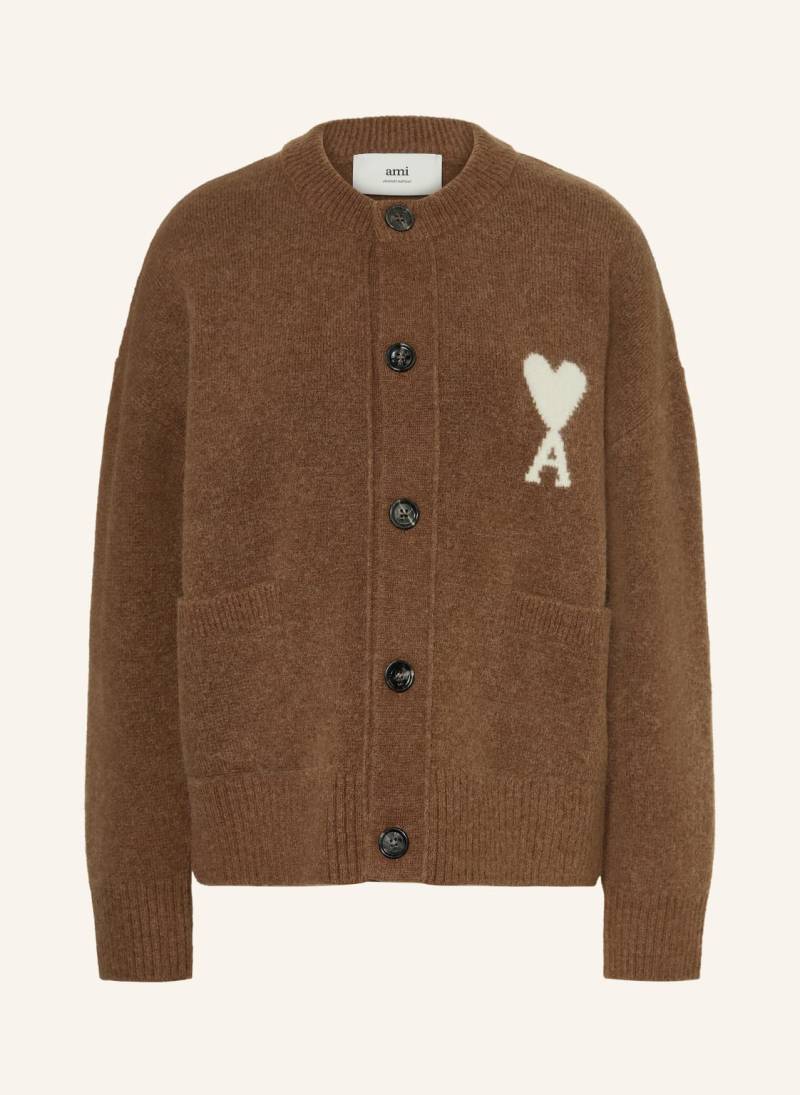 Ami Paris Strickjacke Mit Alpaka braun von AMI PARIS