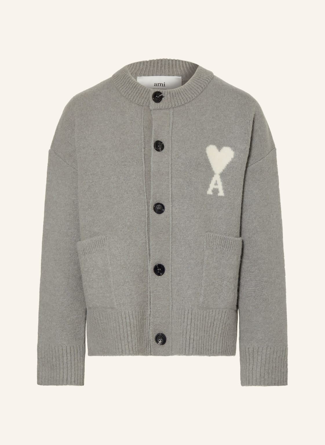 Ami Paris Strickjacke Mit Alpaka grau von AMI PARIS