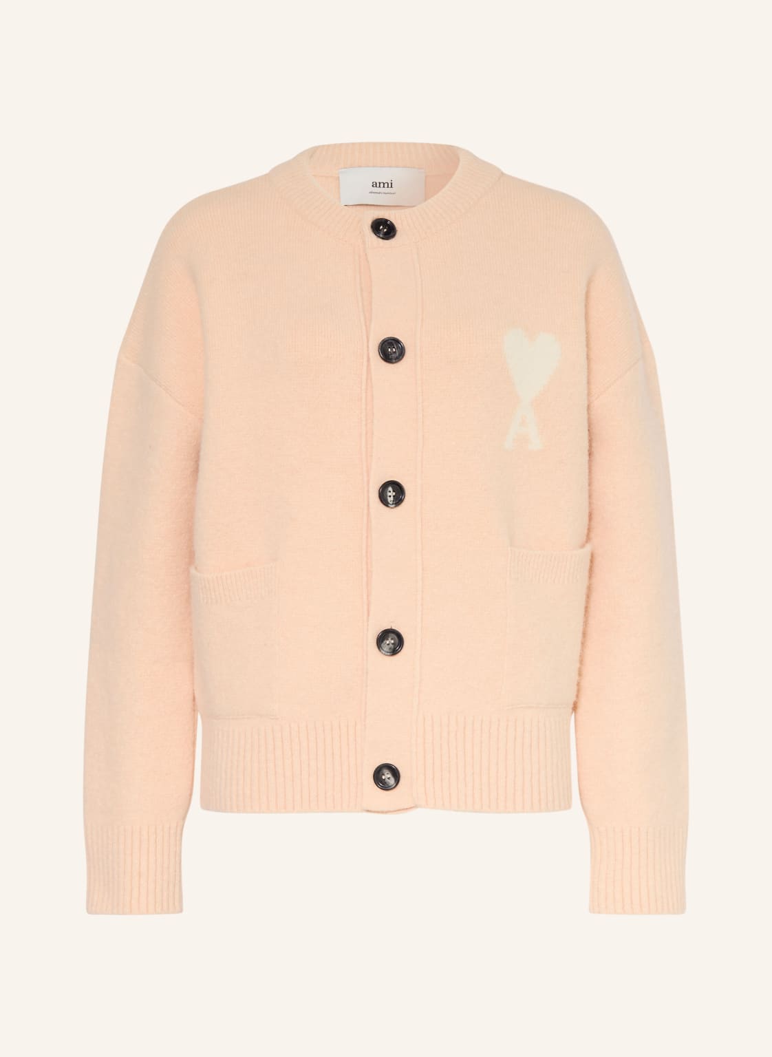 Ami Paris Strickjacke Mit Alpaka rosa von AMI PARIS