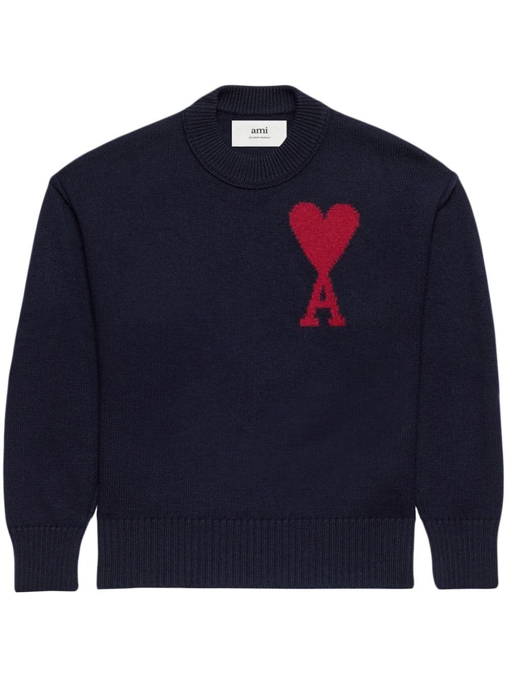 AMI Paris Ami de Coeur Intarsien-Pullover - Blau von AMI Paris