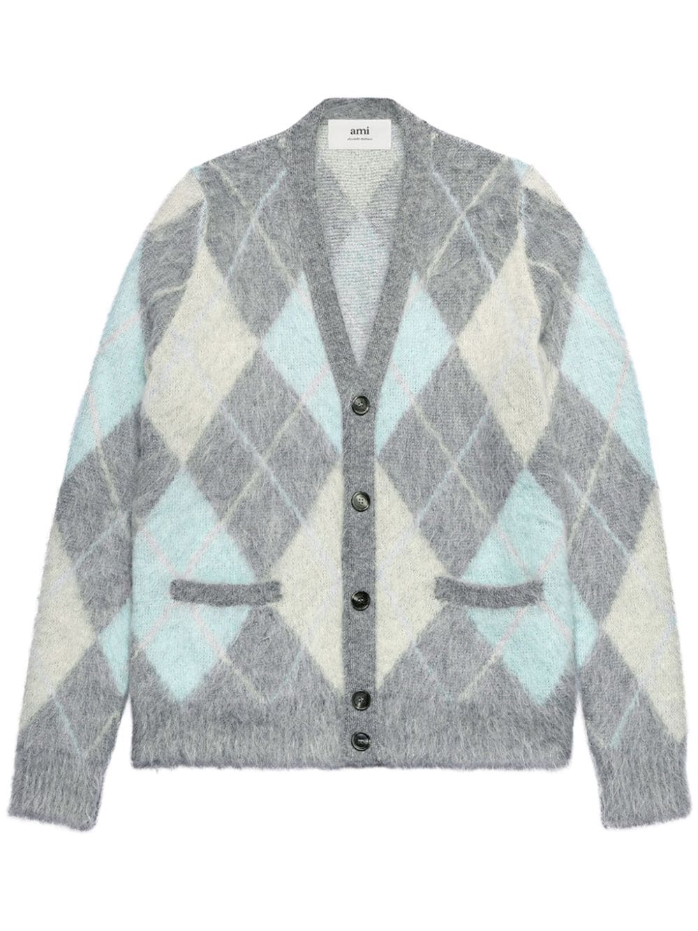 AMI Paris Cardigan mit Argyle-Muster - Grau von AMI Paris