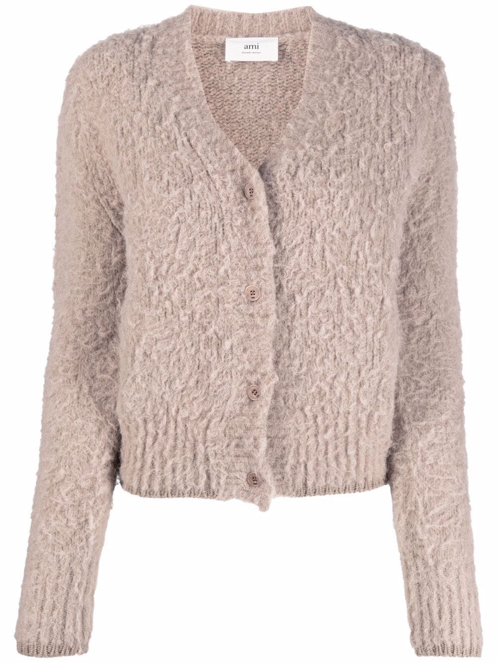 AMI Paris Cardigan mit V-Ausschnitt - Nude von AMI Paris