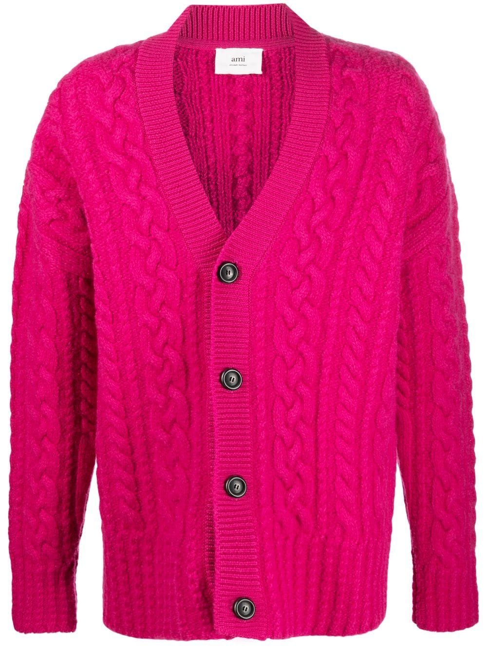 AMI Paris Cardigan mit Zopfmuster - Rosa von AMI Paris