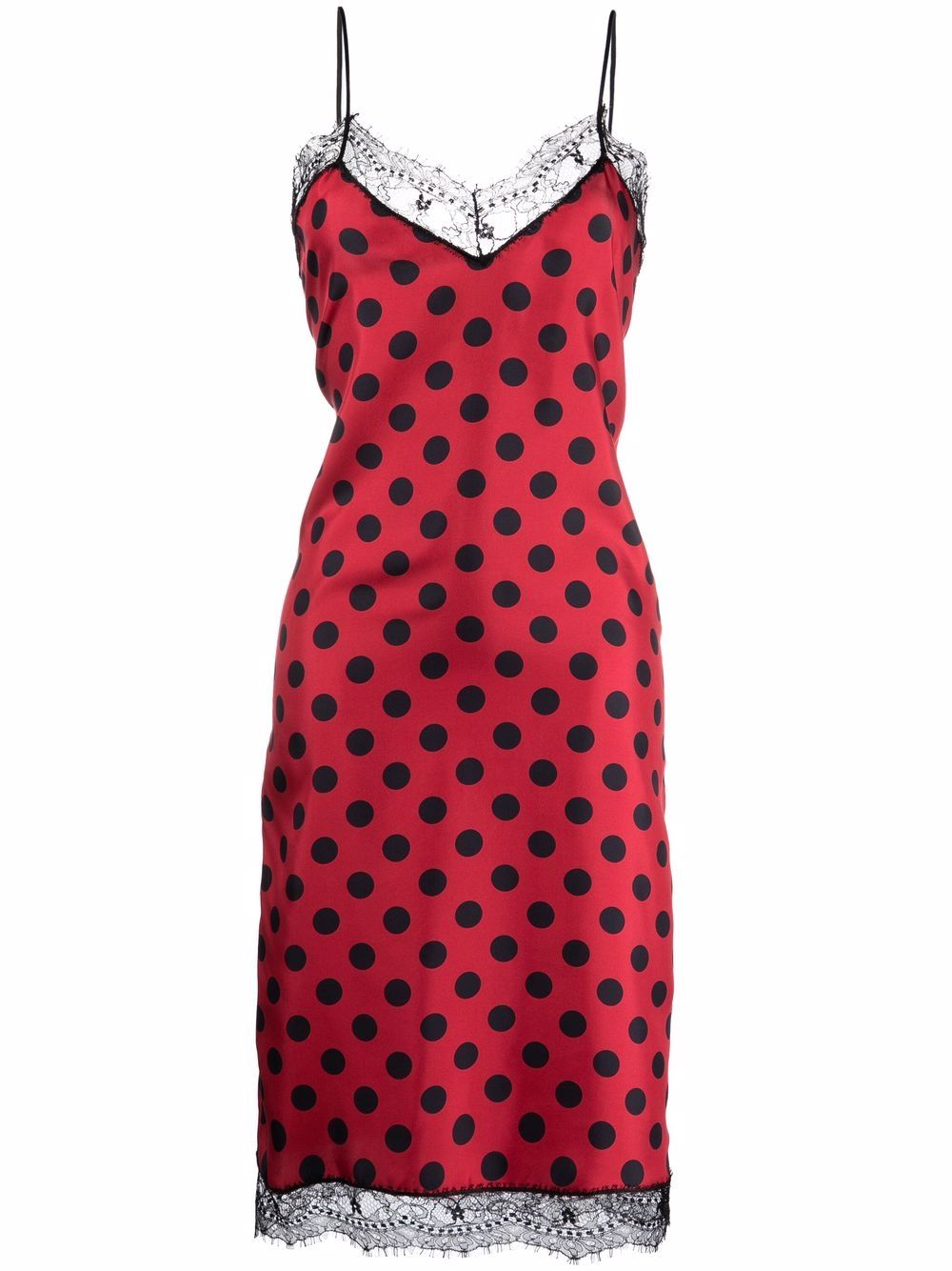 AMI Paris Gepunktetes Camisole-Kleid - Rot von AMI Paris