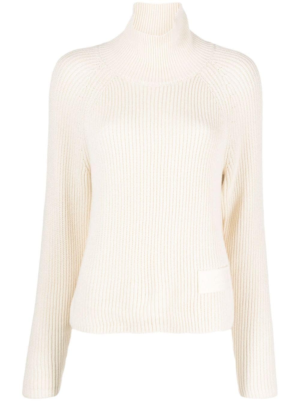 AMI Paris Gerippter Pullover mit Stehkragen - Nude von AMI Paris