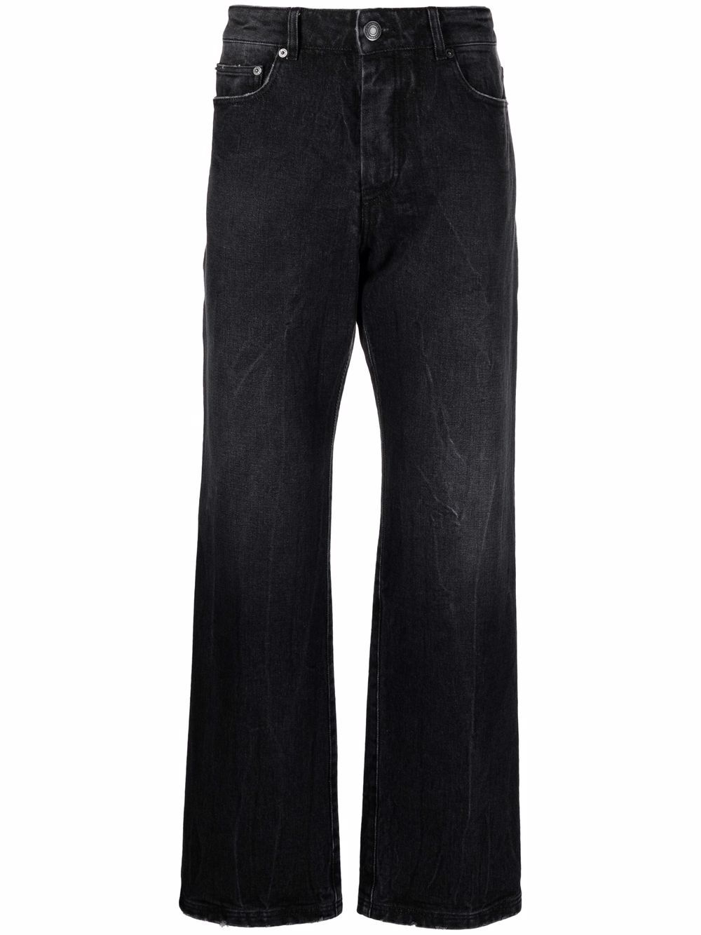 AMI Paris Halbhohe Straight-Leg-Jeans - Schwarz von AMI Paris