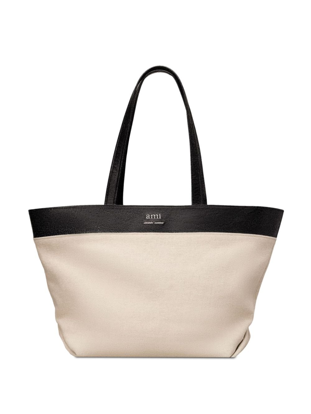 AMI Paris Handtasche mit Logo-Schild - Nude von AMI Paris