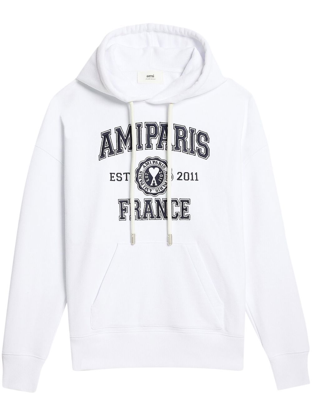 AMI Paris Hoodie mit Logo-Print - Weiß von AMI Paris