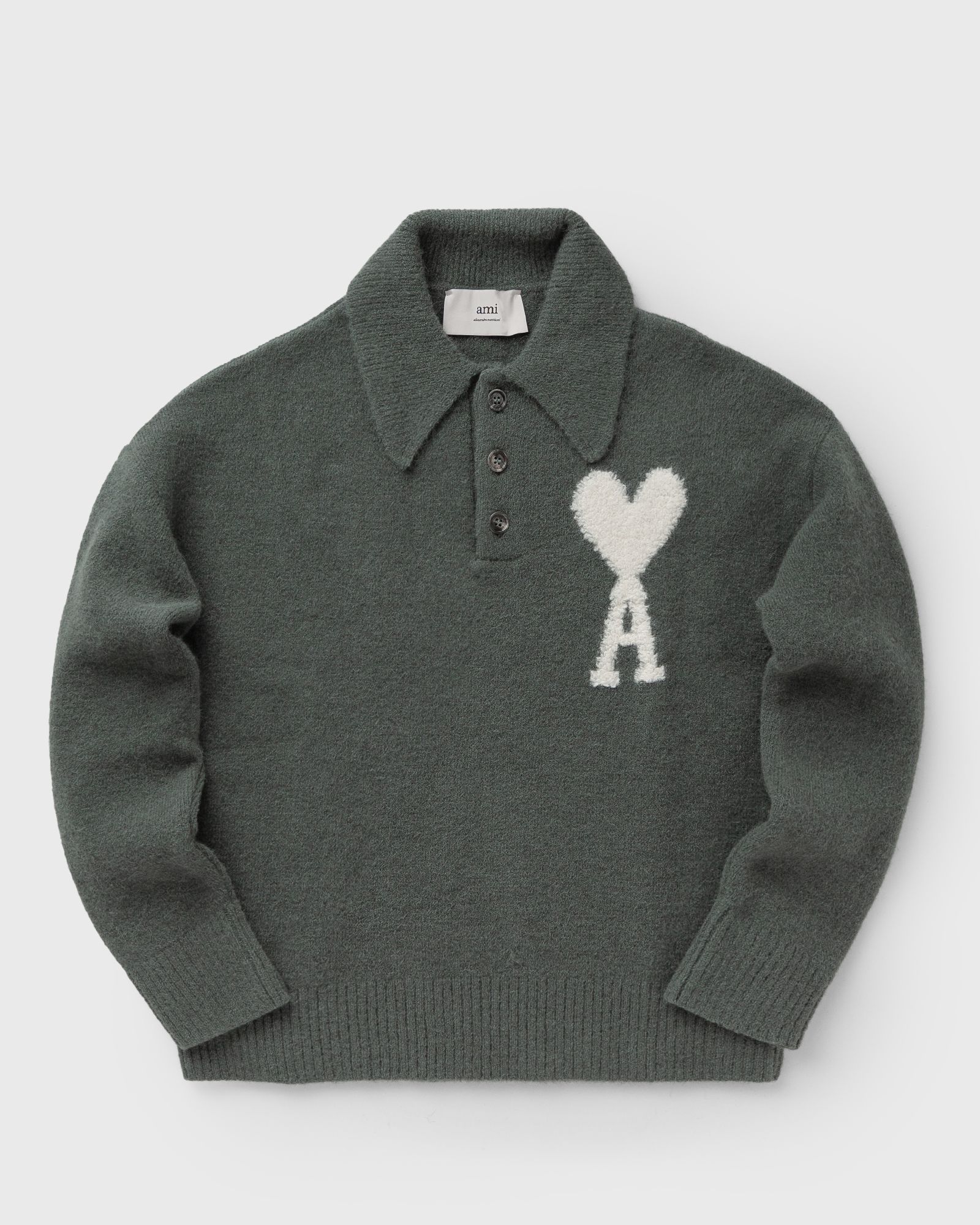 AMI Paris OFF-WHITE AMI DE COEUR POLO men Pullovers grey in Größe:M von AMI Paris