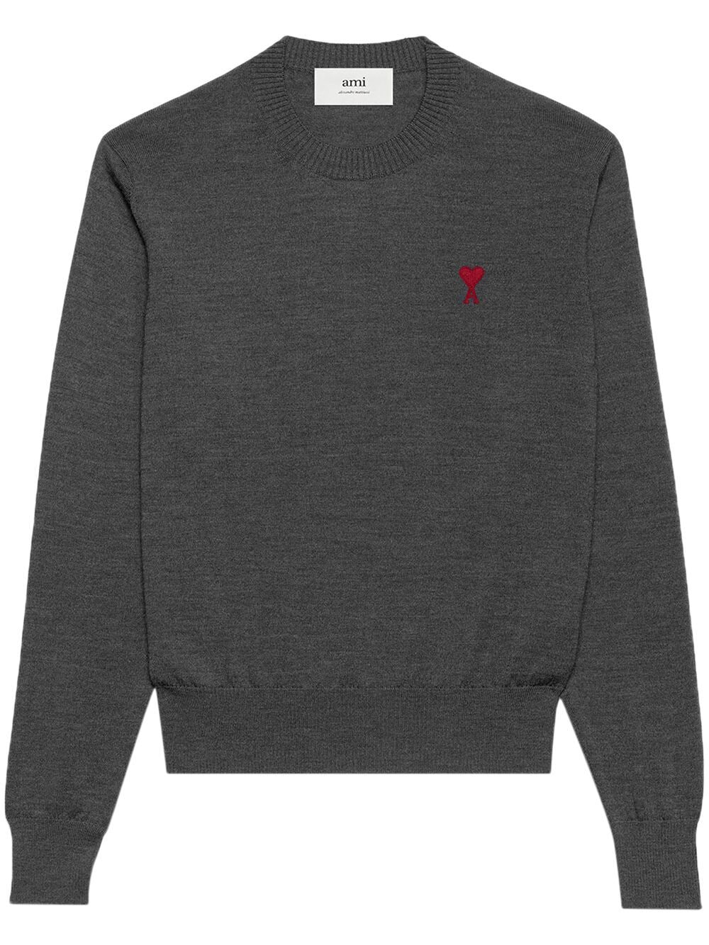 AMI Paris Pullover mit Logo-Stickerei - Grau von AMI Paris