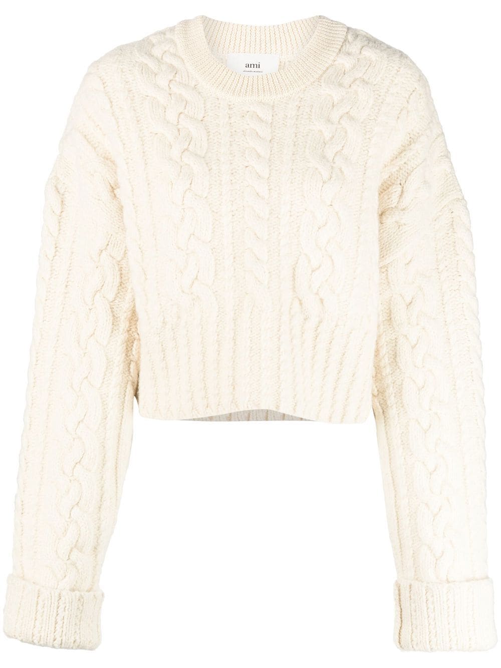 AMI Paris Pullover mit Zopfmuster - Nude von AMI Paris