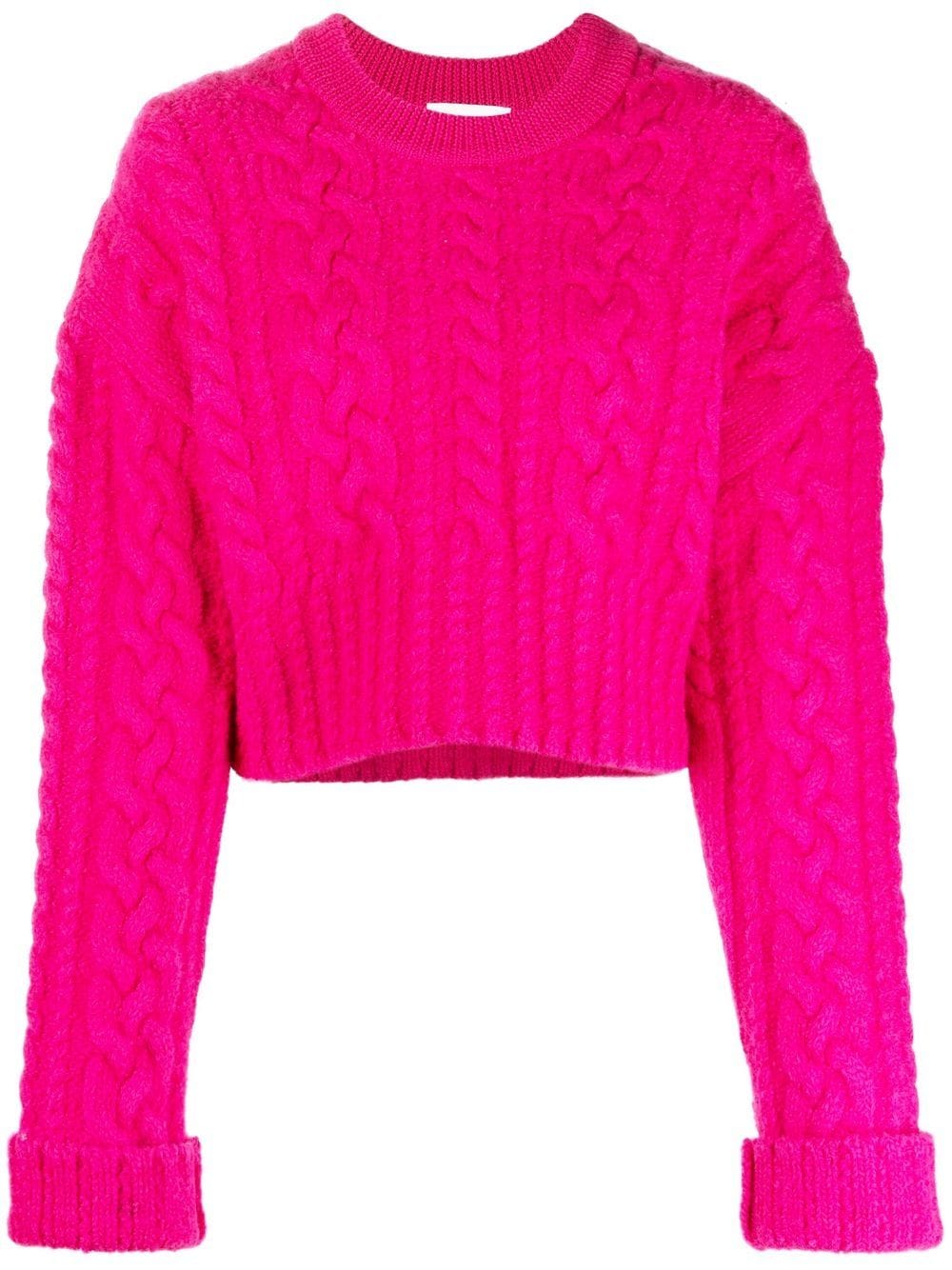 AMI Paris Pullover mit Zopfmuster - Rosa von AMI Paris