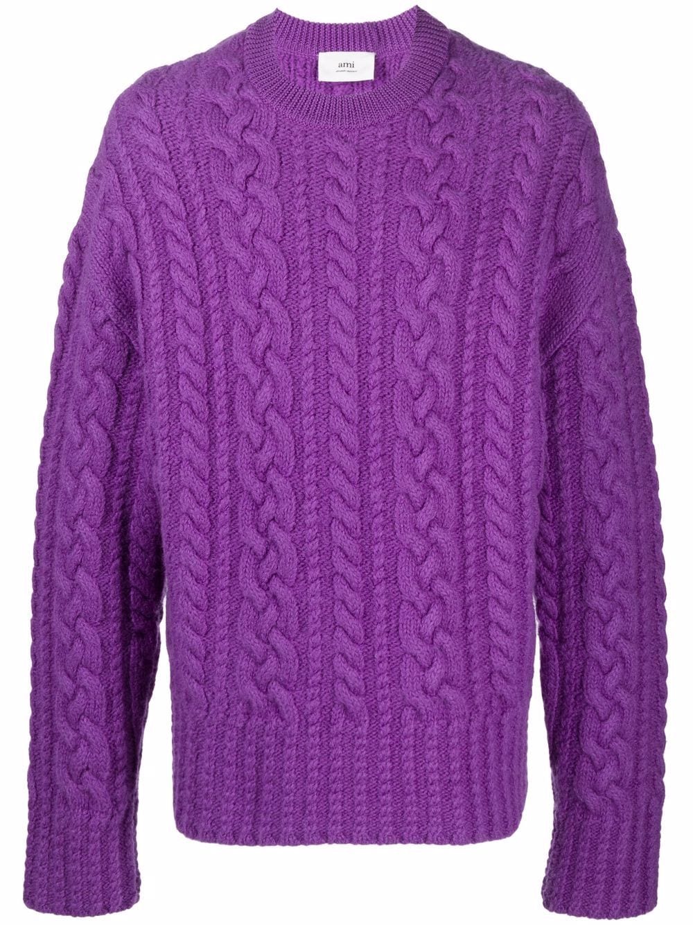 AMI Paris Pullover mit Zopfmuster - Violett von AMI Paris