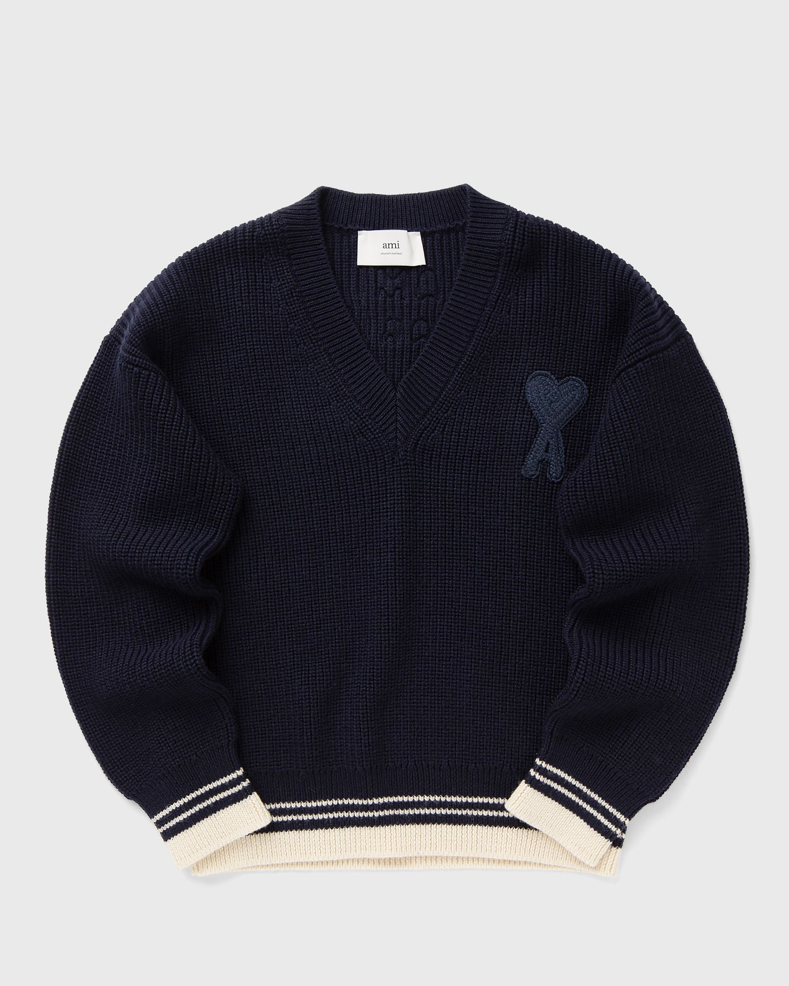 AMI Paris RIBBED V NECK SWEATER men Pullovers blue in Größe:S AMI Paris RIBBED V NECK SWEATER men Pullovers blue in Größe:S von AMI Paris