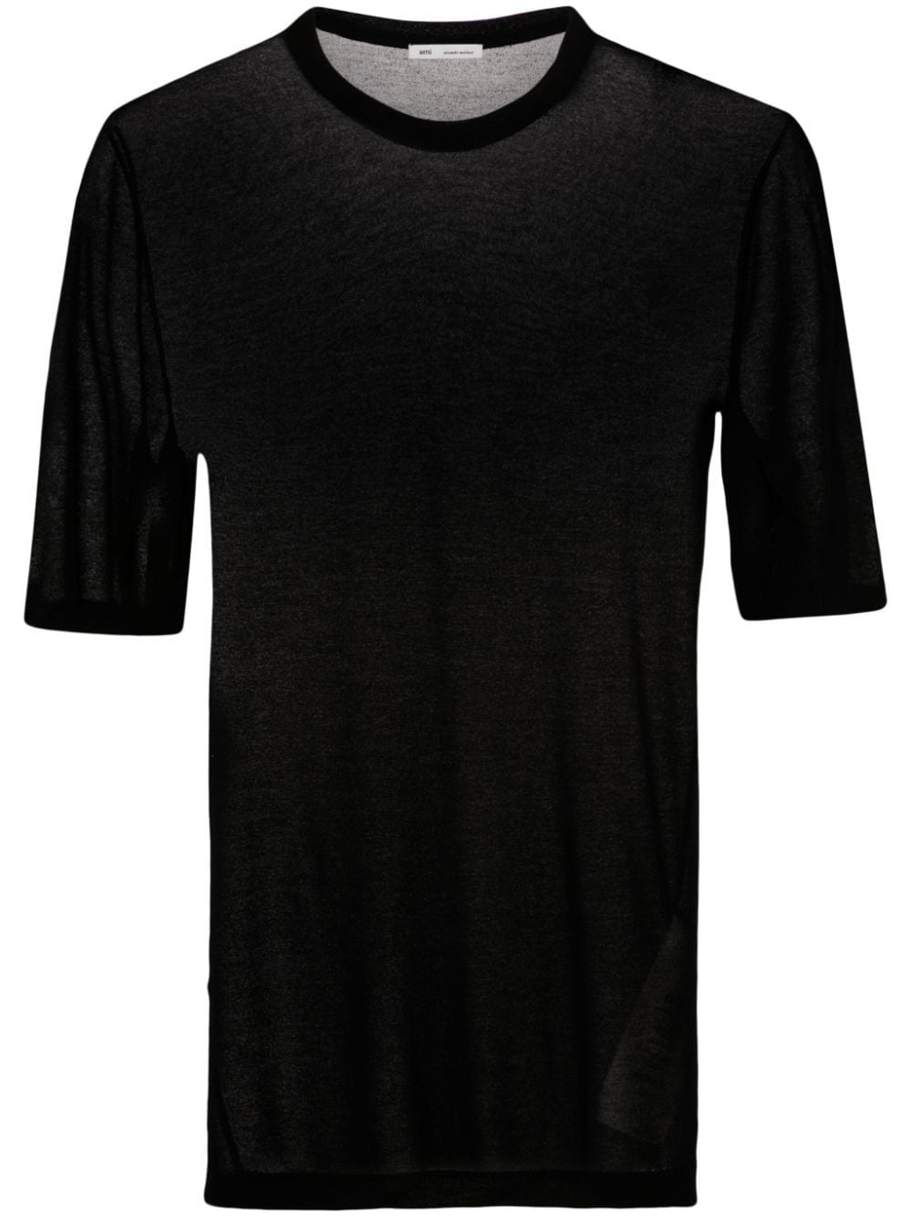 AMI Paris Semi-transparentes T-Shirt - 001 BLACK von AMI Paris