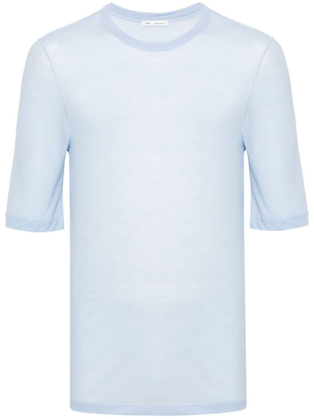 AMI Paris Semi-transparentes T-Shirt - 484 CASHMERE BLUE von AMI Paris