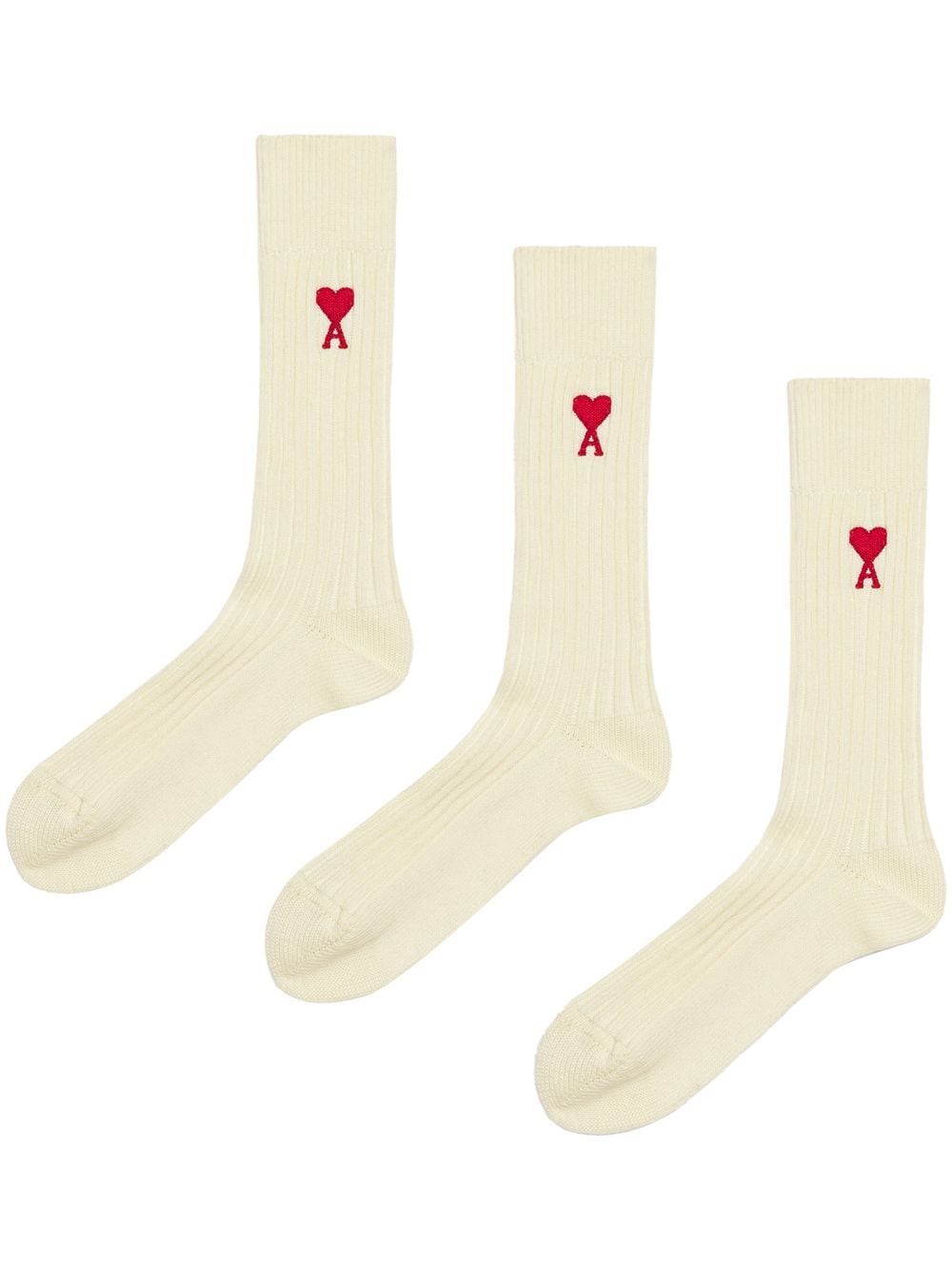 AMI Paris Socken mit Logo-Stickerei - Weiß von AMI Paris