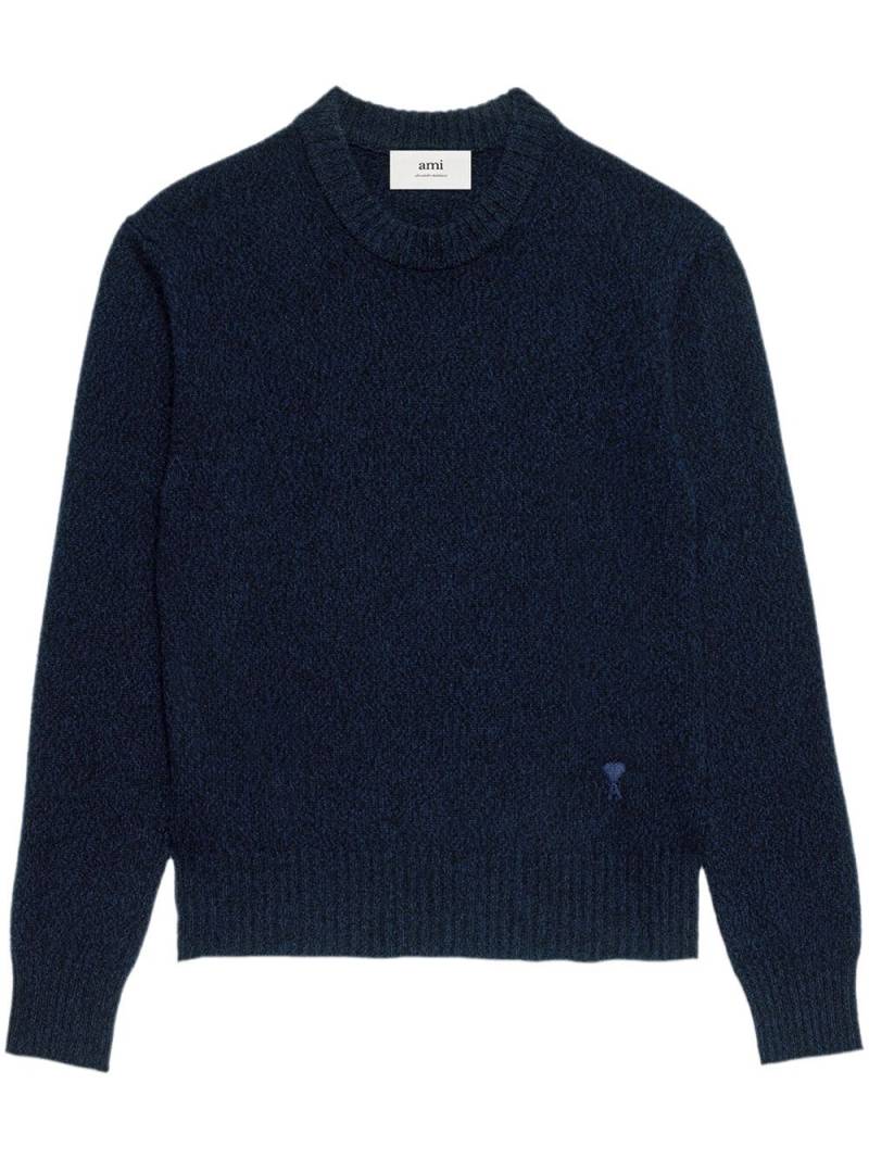 AMI Paris Kaschmirpullover mit Logo-Stickerei - Blau von AMI Paris