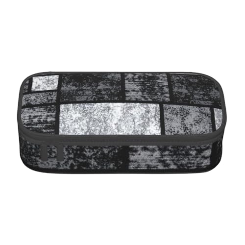 AMINNU Abstraktes graues Federmäppchen, großes Fassungsvermögen, multifunktionales Federmäppchen, Federmäppchen für Teenager, mit Reißverschluss, geeignet für Schulen und Büros., Schwarz , von AMINNU