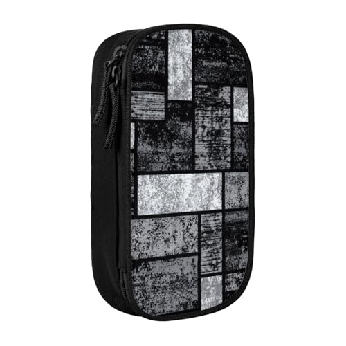 AMINNU Abstraktes graues Federmäppchen, multifunktionales Federmäppchen, Schüler-Federmäppchen, mit Reißverschluss, geeignet für Schulen und Büros, Unisex., Schwarz , Einheitsgröße, Kosmetiktasche von AMINNU