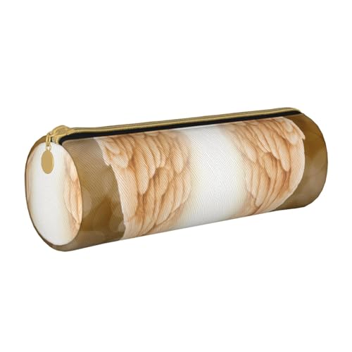 AMINNU Angel Wing Zylinder-Federmäppchen, strapazierfähiges Federmäppchen, Schüler-Federmäppchen, Reißverschluss-Federmäppchen, geeignet für Schulen und Büros, Unisex, weiß, Einheitsgröße, von AMINNU