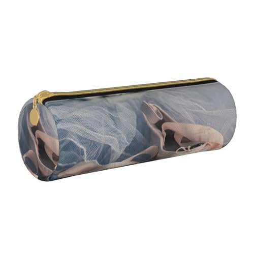 AMINNU Ballettschuh-Zylinder-Federmäppchen, strapazierfähiges Federmäppchen, Schüler-Federmäppchen, Reißverschluss-Federmäppchen, geeignet für Schulen und Büros, Unisex, weiß, Einheitsgröße, von AMINNU