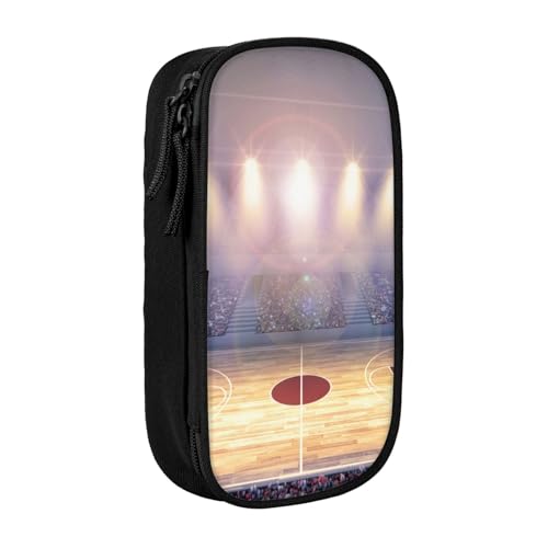 AMINNU Basketball Federmäppchen, Multifunktionales Federmäppchen, Schüler-Federmäppchen, mit Reißverschluss, geeignet für Schulen und Büros, Unisex, Schwarz , Einheitsgröße, Kosmetiktasche von AMINNU