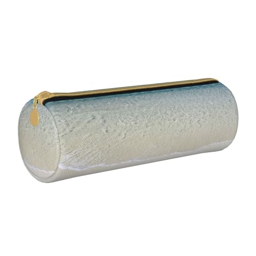 AMINNU Beach Clear Sea Sand Zylinder Federmäppchen, strapazierfähiges Federmäppchen, Schüler-Federmäppchen, Reißverschluss-Federmäppchen, geeignet für Schulen und Büros, Unisex, weiß, Einheitsgröße, von AMINNU