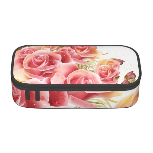 AMINNU Blossom Große Kapazität Federmäppchen, Multifunktionales Federmäppchen, Federmäppchen für Teenager, mit Reißverschluss, geeignet für Schulen und Büros, Schwarz , Einheitsgröße, Kosmetiktasche von AMINNU