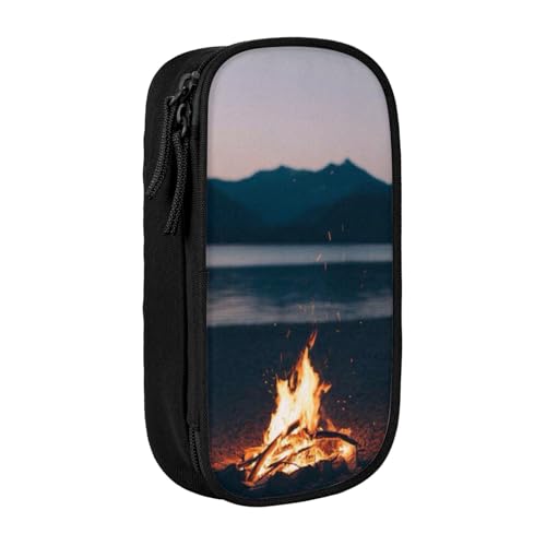 AMINNU Camping Federmäppchen, Multifunktionales Federmäppchen, Schüler-Federmäppchen, mit Reißverschluss, geeignet für Schulen und Büros, Unisex, Schwarz , Einheitsgröße, Kosmetiktasche von AMINNU
