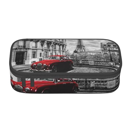AMINNU City Street Rotes Auto Große Kapazität Federmäppchen, Multifunktionales Federmäppchen, Federmäppchen für Teenager, mit Reißverschluss, geeignet für Schulen und Büros, Schwarz , Einheitsgröße, von AMINNU