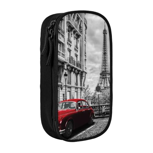 AMINNU City Street rotes Auto Federmäppchen, Multifunktionales Federmäppchen, Schülermäppchen, mit Reißverschluss, geeignet für Schulen und Büros, Unisex, Schwarz , Einheitsgröße, Kosmetiktasche von AMINNU