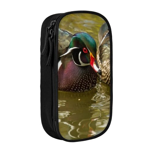 AMINNU Domestic Duck Federmäppchen, Multifunktionales Federmäppchen, Schülermäppchen, mit Reißverschluss, geeignet für Schulen und Büros, Unisex, Schwarz , Einheitsgröße, Kosmetiktasche von AMINNU