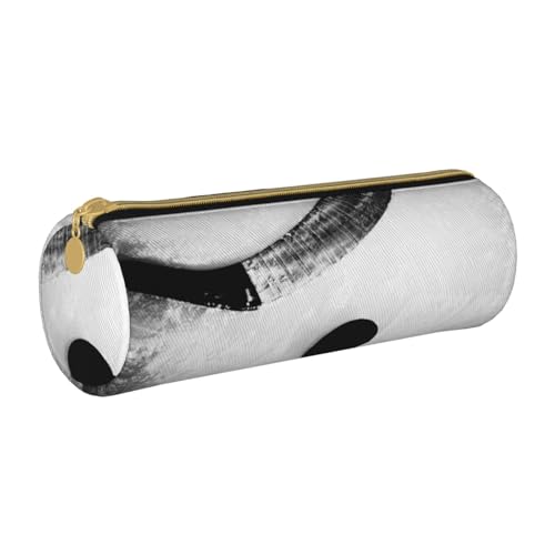 AMINNU Eishockey Art Zylinder-Federmäppchen, strapazierfähiges Federmäppchen, Schüler-Federmäppchen, Reißverschluss-Federmäppchen, geeignet für Schulen und Büros, Unisex, weiß, Einheitsgröße, von AMINNU