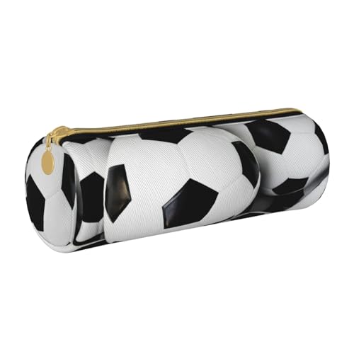 AMINNU Federmäppchen mit Fußball-Zylinder, strapazierfähiges Federmäppchen, Schüler-Federmäppchen, Reißverschluss-Federmäppchen, geeignet für Schulen und Büros, Unisex, weiß, Einheitsgröße, von AMINNU