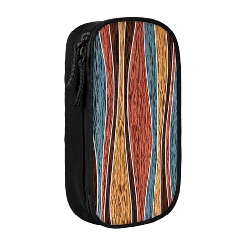 AMINNU Federmäppchen mit bunten Streifen, multifunktionales Federmäppchen, Schüler-Federmäppchen, mit Reißverschluss, geeignet für Schulen und Büros, Unisex., Schwarz , Einheitsgröße, Kosmetiktasche von AMINNU