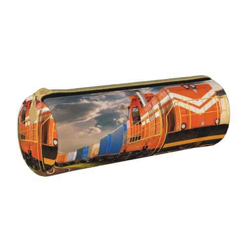 AMINNU Federtasche Güterzug Zylinder Federmäppchen Langlebig Federmäppchen Schüler Federmäppchen Reißverschluss Federmäppchen Geeignet für Schulen und Büros, Unisex, weiß, Einheitsgröße, von AMINNU