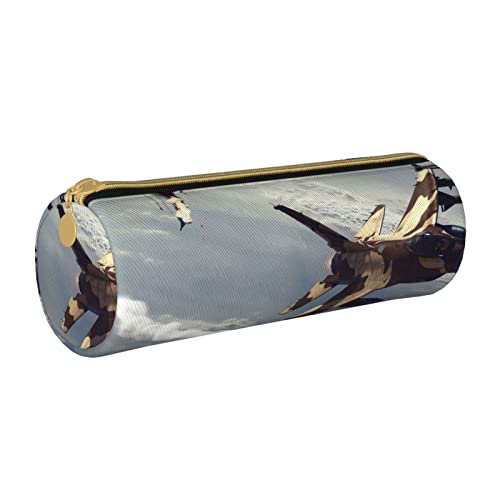 AMINNU Flugzeugzylinder-Federmäppchen, strapazierfähiges Federmäppchen, Schüler-Federmäppchen, Reißverschluss-Federmäppchen, geeignet für Schulen und Büros, Unisex, weiß, Einheitsgröße, Kosmetiktasche von AMINNU