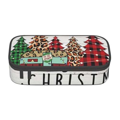 AMINNU Frohe Weihnachten Große Kapazität Federmäppchen Multifunktionales Federmäppchen Federmäppchen für Teenager mit Reißverschluss Geeignet für Schulen und Büros, Schwarz , Einheitsgröße, von AMINNU