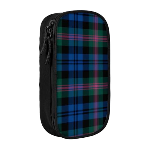 AMINNU Gestreiftes Kariertes Federmäppchen, Multifunktionales Federmäppchen, Schülermäppchen, mit Reißverschluss, geeignet für Schulen und Büros, Unisex, Schwarz , Einheitsgröße, Kosmetiktasche von AMINNU