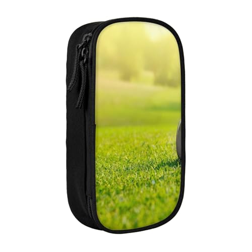 AMINNU Golf Gras Federmäppchen, Multifunktionales Federmäppchen, Schülermäppchen, mit Reißverschluss, geeignet für Schulen und Büros, Unisex, Schwarz , Einheitsgröße, Kosmetiktasche von AMINNU