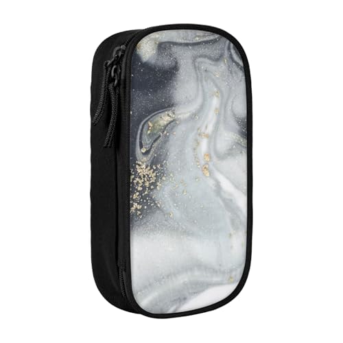 AMINNU Graue Marmor Streifen Federmäppchen, Multifunktionales Federmäppchen, Schüler-Federmäppchen, mit Reißverschluss, geeignet für Schulen und Büros, Unisex, Schwarz , Einheitsgröße, Kosmetiktasche von AMINNU