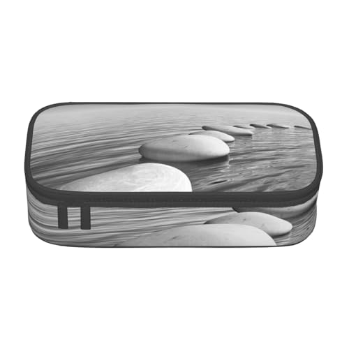 AMINNU Graue Zen Steine Bild Große Kapazität Federmäppchen Multifunktionales Federmäppchen Mäppchen für Teenager mit Reißverschluss Geeignet für Schulen und Büros, Schwarz , Einheitsgröße, AMINNU Graue Zen Steine Bild Große Kapazität Federmäppchen Multifunktionales Federmäppchen Mäppchen für Teenager mit Reißverschluss Geeignet für Schulen und Büros, Schwarz , Einheitsgröße, von AMINNU