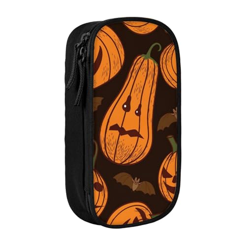 AMINNU Halloween Federmäppchen, Multifunktionales Federmäppchen, Schüler-Federmäppchen, mit Reißverschluss, geeignet für Schulen und Büros, Unisex, Schwarz , Einheitsgröße, Kosmetiktasche von AMINNU