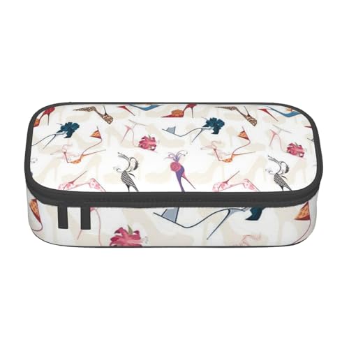 AMINNU High Heel Schuhe Große Kapazität Federmäppchen, Multifunktionales Federmäppchen, Federmäppchen für Teenager, mit Reißverschluss, Geeignet für Schulen und Büros., Schwarz , Einheitsgröße, von AMINNU